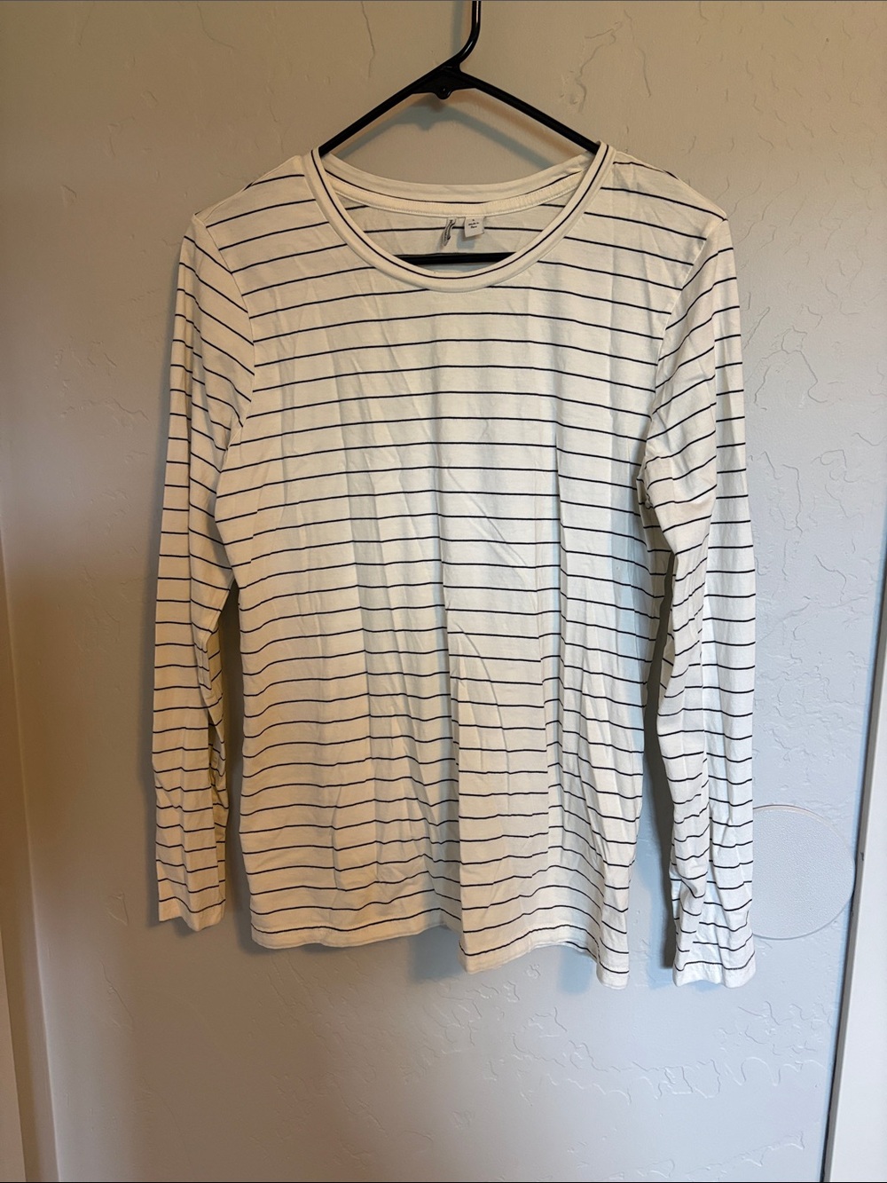 Nordstrom Long-Sleeve White Shirt with Black Stripes